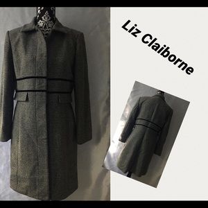 Liz claiborne trench coat black and white Petite12